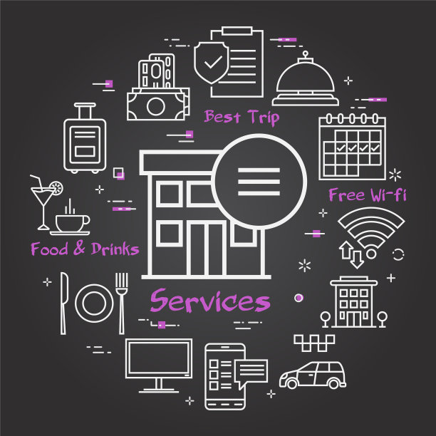 黑酒店服务广场概念——酒店图片下载