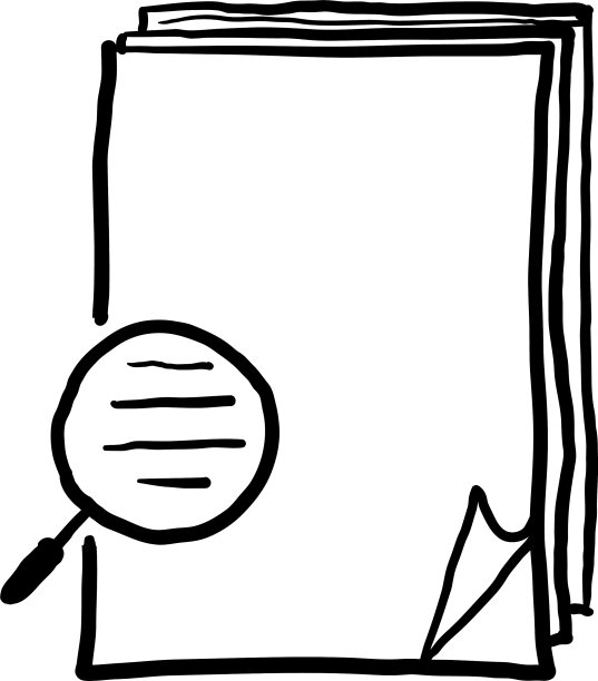 手绘文件检查图标线性设计图片下载