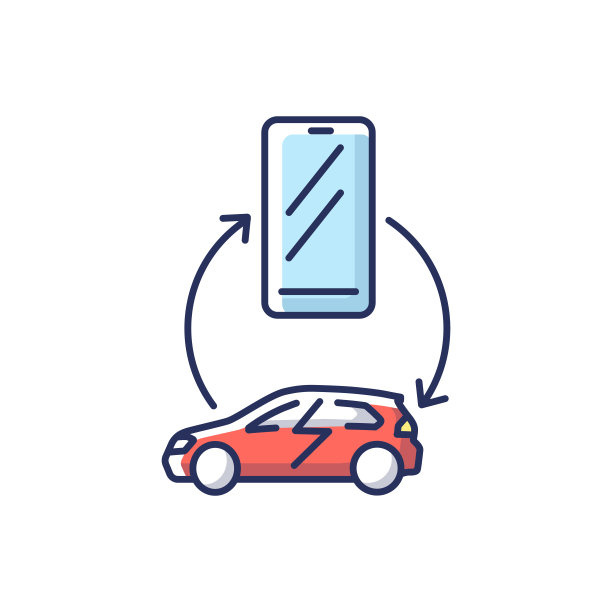 车载集成智能手机RGB彩色图标图片下载