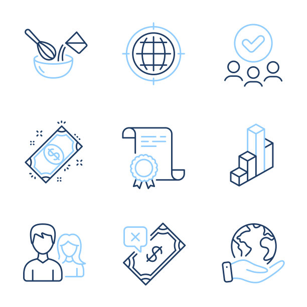 Seo互联网烹饪搅拌器和3d图表图标集图片下载