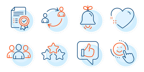 群喜欢和微笑图标设心铃和图片下载