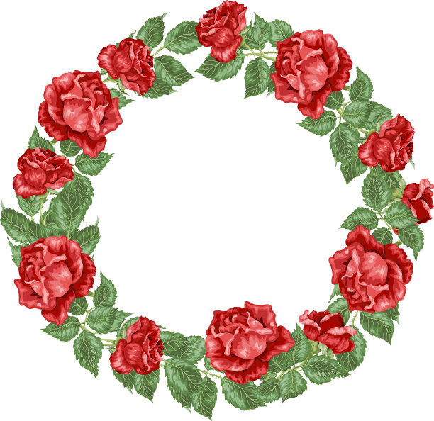 玫瑰花装饰花环图片下载