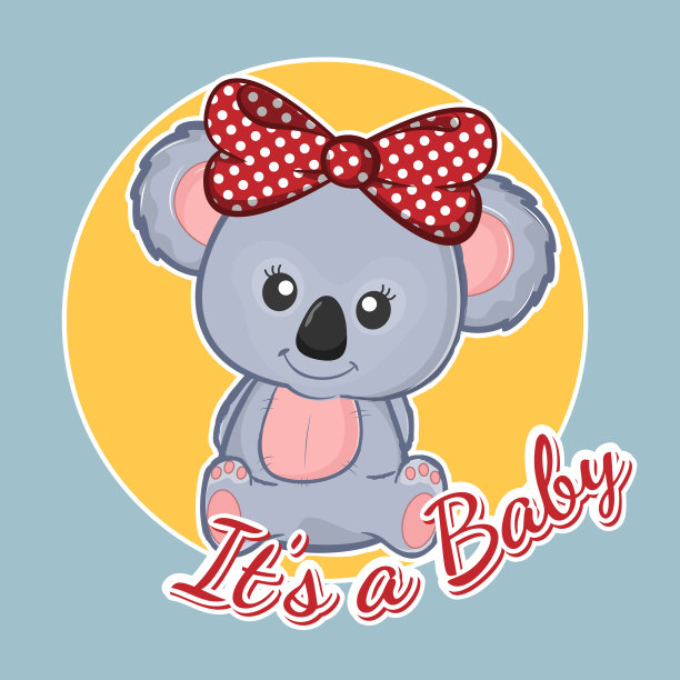 可爱的卡通娃娃考拉泰迪。这是一个婴儿。图片下载