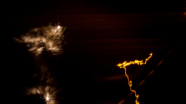 在晴朗的夜晚，烟花在夜空中绽放图片下载