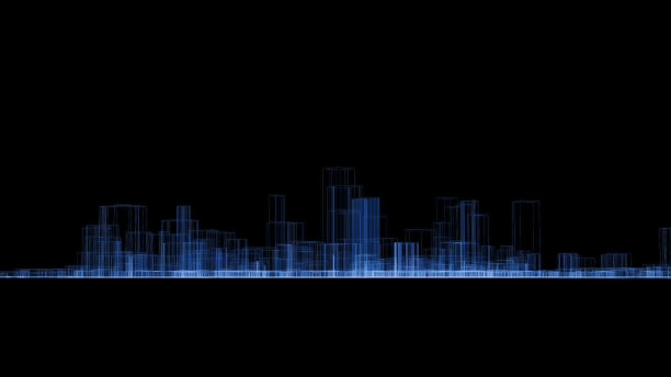 3d渲染线和数字元素图片下载