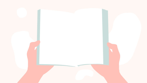 一个人拿着一本空白页打开的书的矢量插图图片下载