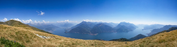 梅纳吉奥的阿尔卑斯山上的科莫湖景观图片下载