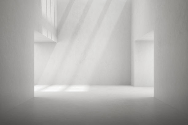 抽象的建筑空间，室内用混凝土墙。3 d渲染。图片下载