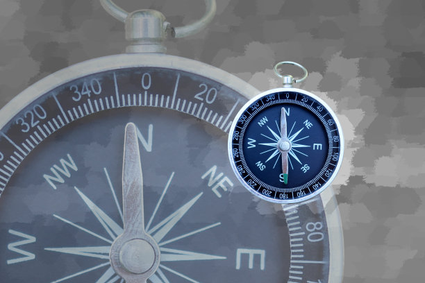 抽象图像与指南针在抽象的手在抽象的背景图片下载