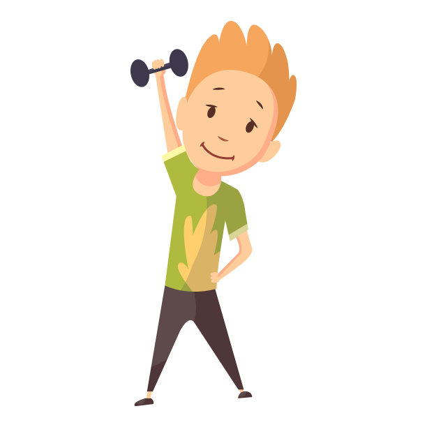 健身运动男孩举重和制造图片下载