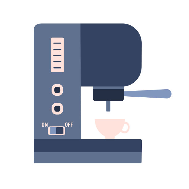 平板咖啡机与压杯图片下载