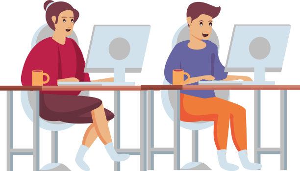 夫妇在家里用电脑工作图片下载