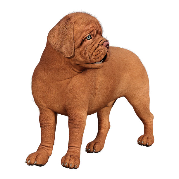 3D插图可爱的小狗在白色图片下载