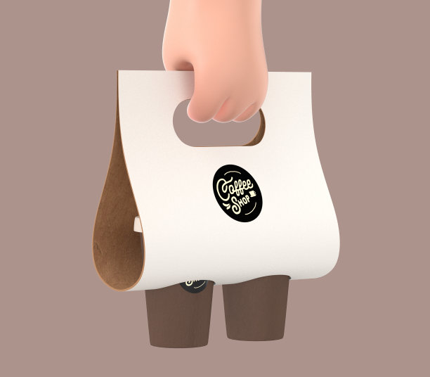 咖啡店3D插图图片下载