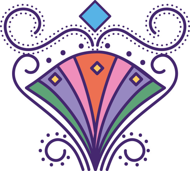 彩色曼荼罗叶子掉落羽毛图案图片下载