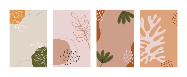 抽象的背景模板。当代海报斯堪的纳维亚风格，矢量手绘设计为封面，社交媒体图片下载