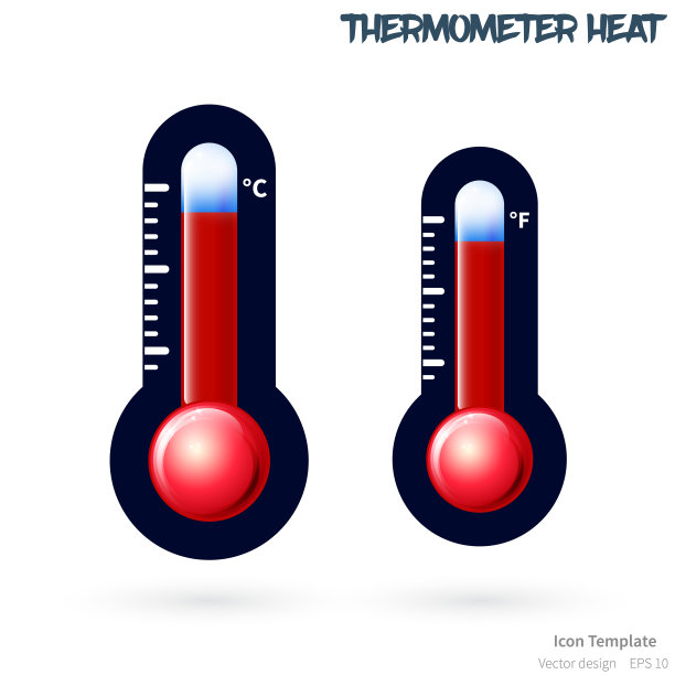 矢量温度计图标模板，热量图片下载