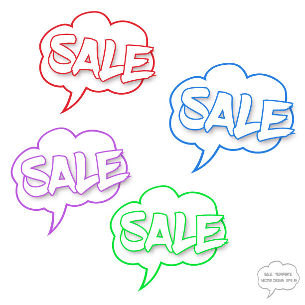 矢量销售概念在漫画泡沫图片下载