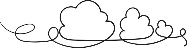 手绘连续画线云涂鸦图片下载