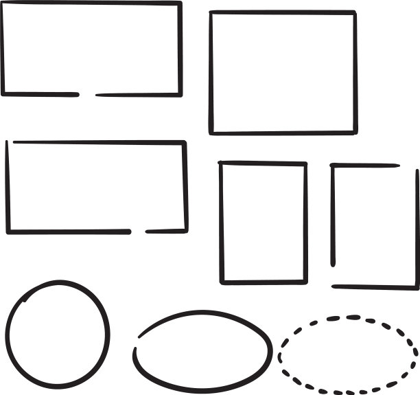 手绘涂鸦框收集与线条艺术图片下载