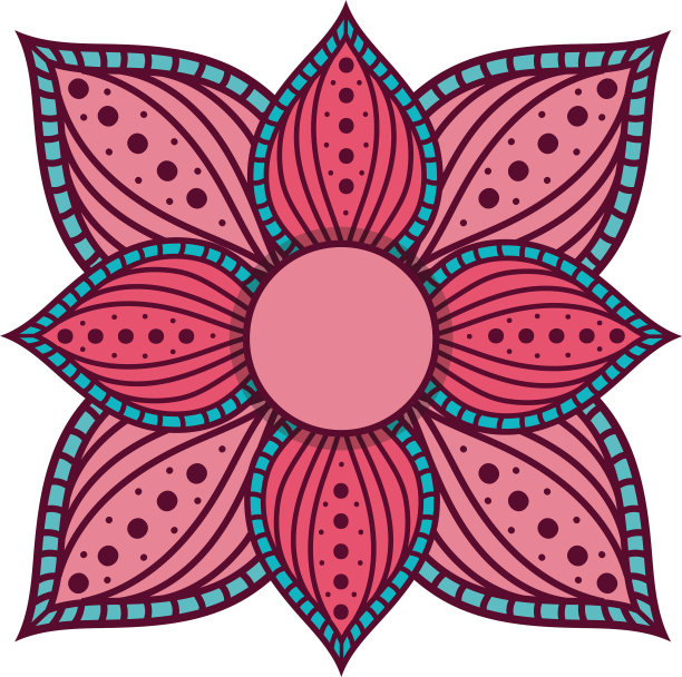 孤花曼陀罗五彩缤纷的设计图片下载