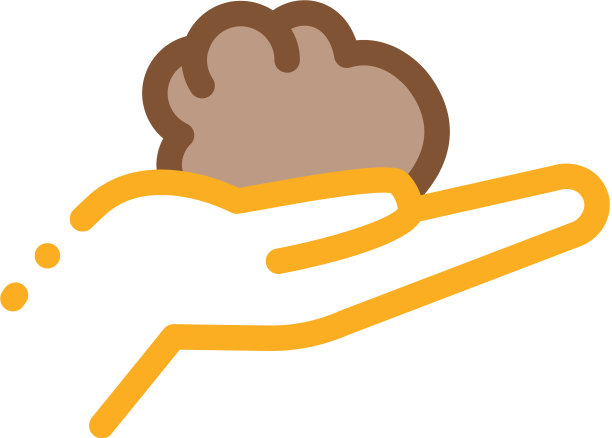 块粘土在手上的图标轮廓图片下载