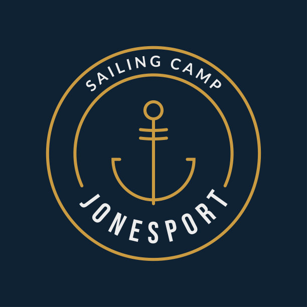 带锚的航海标签。海洋或海洋标志。帆船营的迹象。矢量插图。图片下载