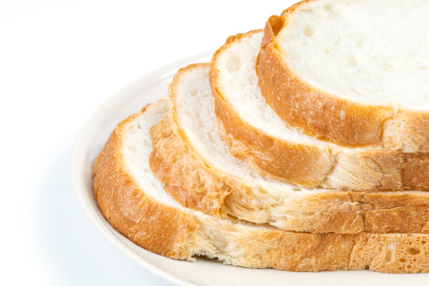 吐司切片面包在白色的背景图片下载
