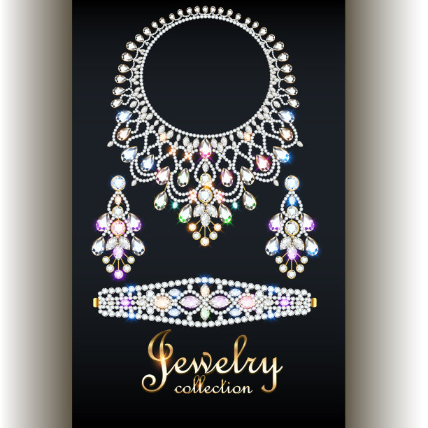 设置优雅的项链耳环和手镯图片下载