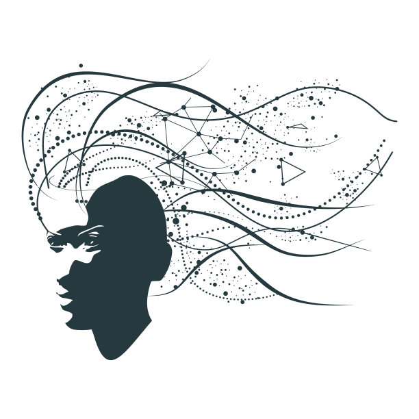 女性面孔的剪影图片下载