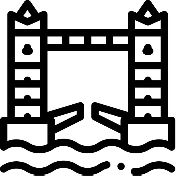 吊桥图标大纲图片下载