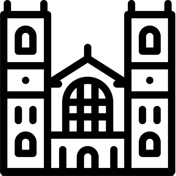 城堡正面图标轮廓图片下载