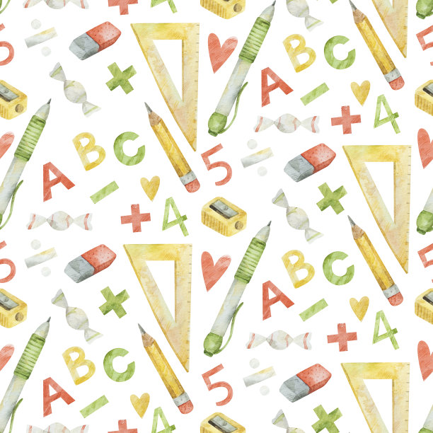 带学习用品的图案图片下载