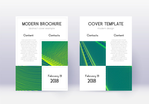 商业封面设计模板集。绿色的抽象图片下载