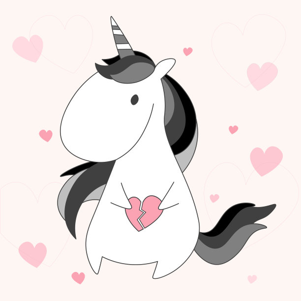 伤心的卡通独角兽图片下载