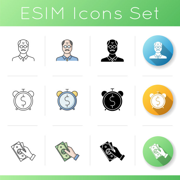 退休基金图标集图片下载