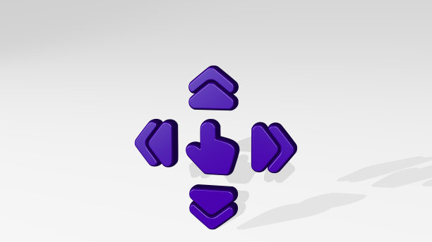 从一个带有阴影的视角扩展所有方向。一个用金属材料制作的厚雕塑的3D渲染。背景和手图片下载