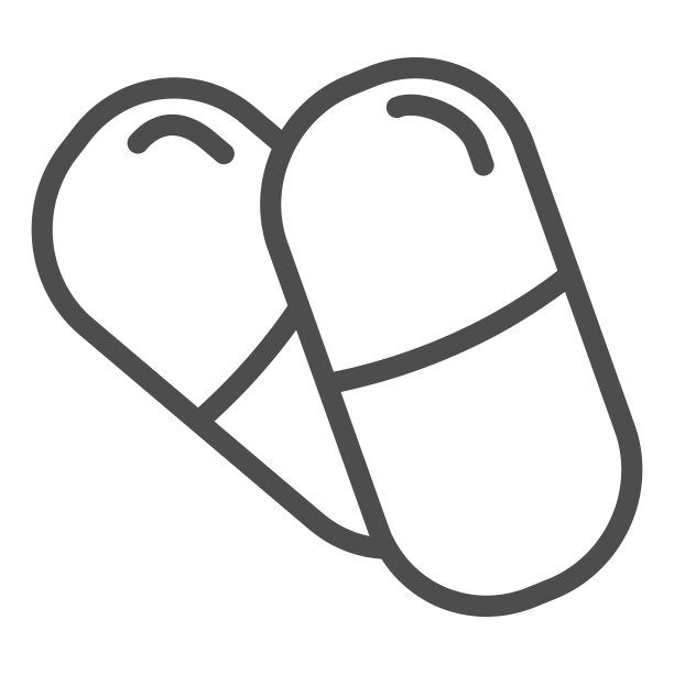 一对胶囊丸线图标两个椭圆形图片下载