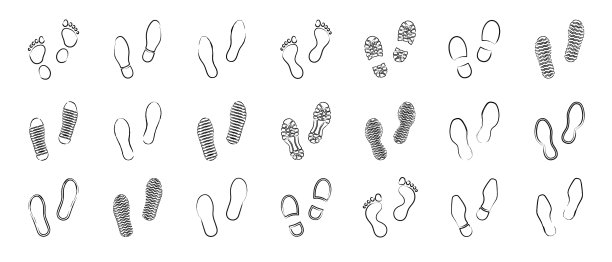 设置人类脚印画笔图片下载