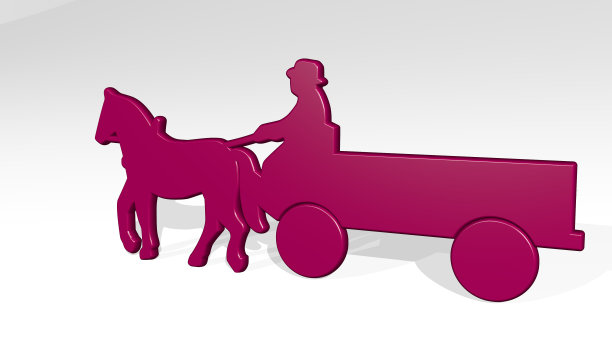 马由一个闪亮的金属雕塑的3D插图与光影背景上的阴影。动物和美丽的图片下载