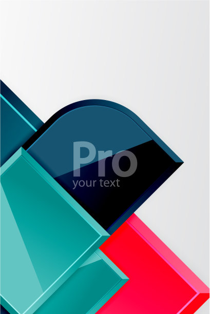 光滑的玻璃方块与圆形元素几何图片下载