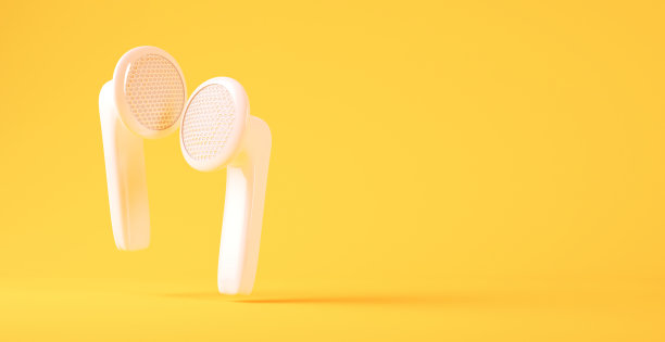 白色无线耳机背景图片下载