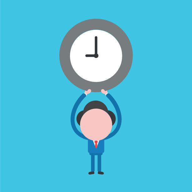 概念商人角色举着钟图片下载