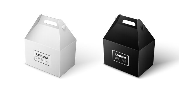 白色和黑色纸袋包装图片下载