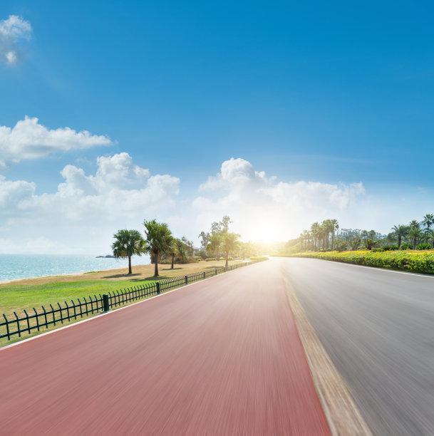 海边的空旷道路图片下载