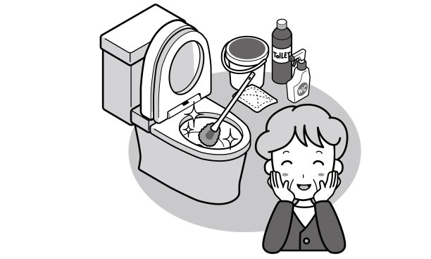 一个高兴地打扫厕所的祖母图片下载