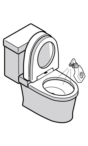 往西式马桶上喷清洁剂图片下载