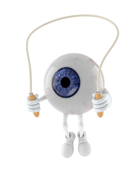 眼球人物在跳绳上跳跃图片下载