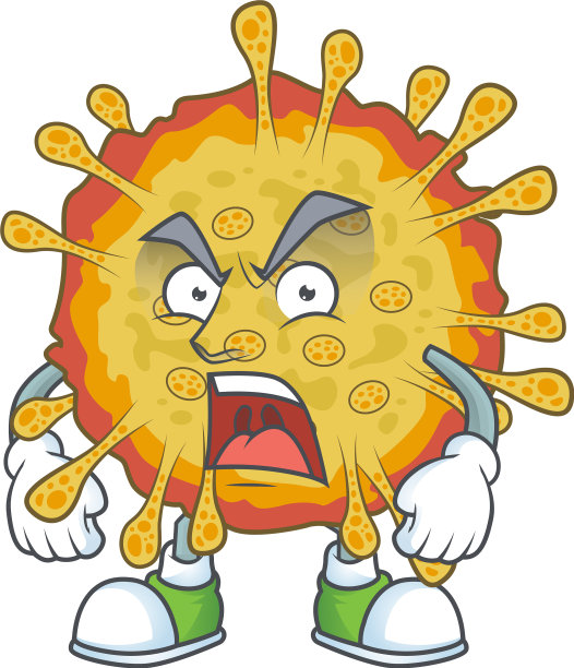 疫情冠状病毒吉祥物展示愤怒的面孔图片下载