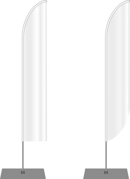 空白的滩旗广告横幅，孤立的白色，免费复制空间，虚构的艺术品，向量图片下载